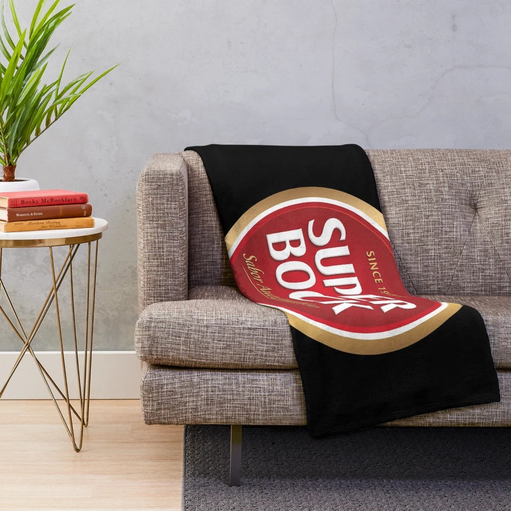 Super Bock Plush Blanket with Portuguese Beer Branding and Logo