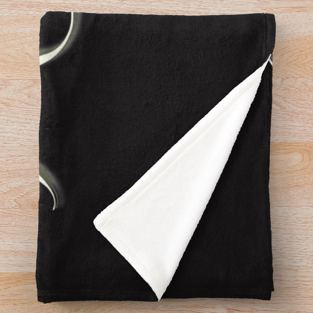 Plush blanket with The Tragedy of Cinema podcast logo design