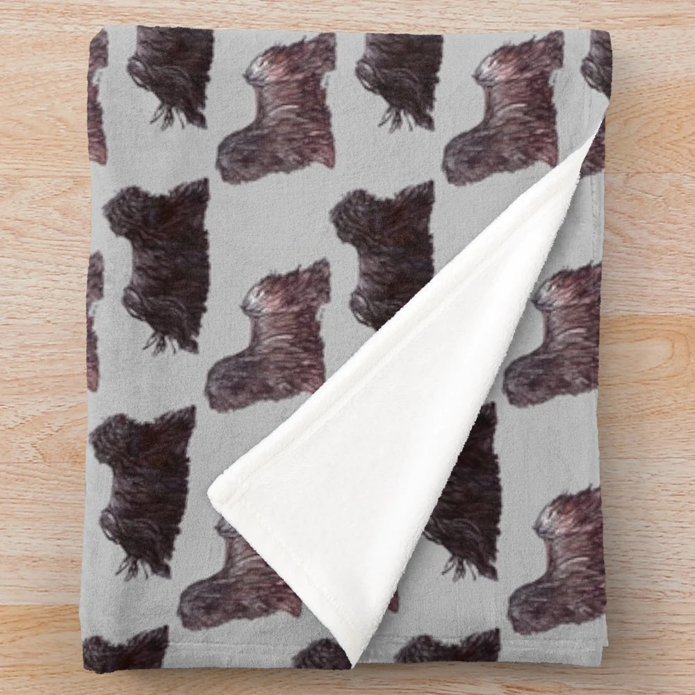 Hungarian Puli dog breed printed on a plush blanket