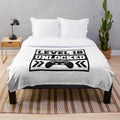 Plush gaming blanket with level up design for 18th birthday