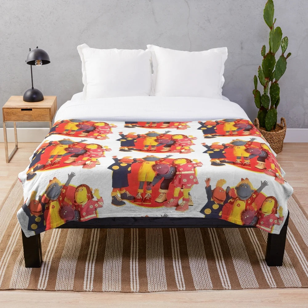 Soft plush blanket featuring characters from the popular 2000s TV show Tweenies