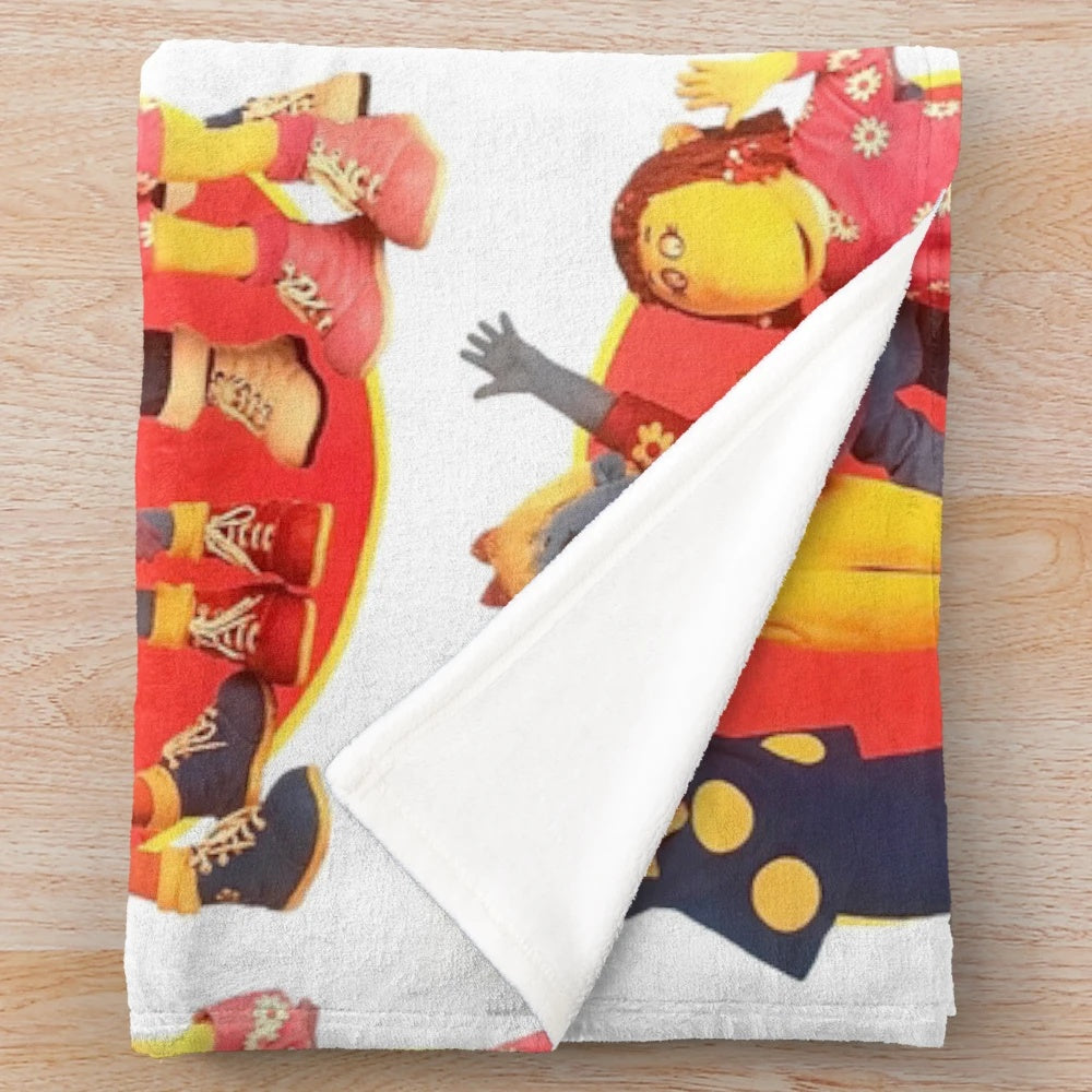 Soft plush blanket featuring characters from the popular 2000s TV show Tweenies