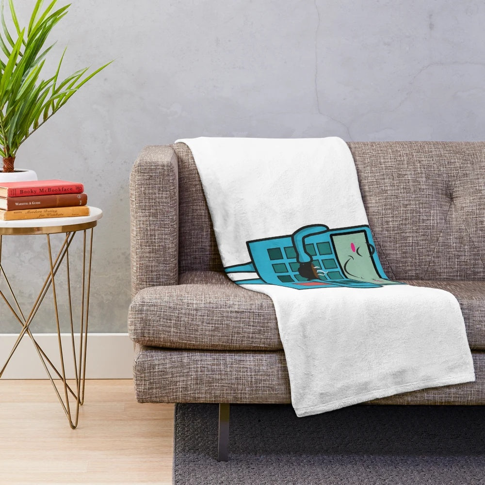 Plush blanket with a "Coffee Is My Lifo" accounting pun design