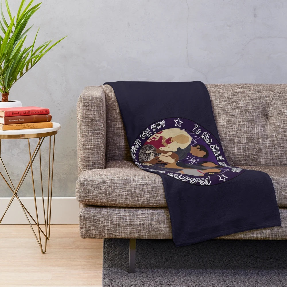 Plush blanket featuring the Night Court inner circle characters from the A Court of Thorns and Roses fantasy series by Sarah J. Maas