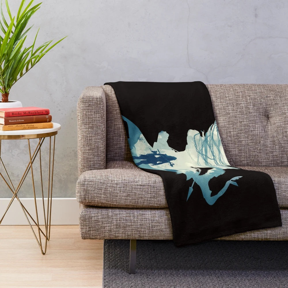 Soft, plush blanket with nature and adventure inspired design