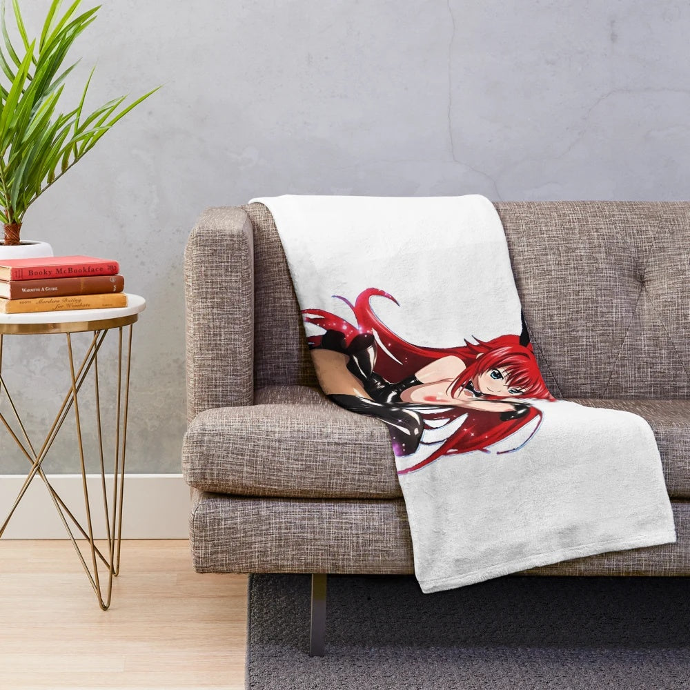 Plush blanket featuring an anime character design