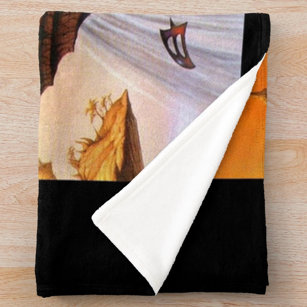 Plush blanket with Asia band logo and artwork