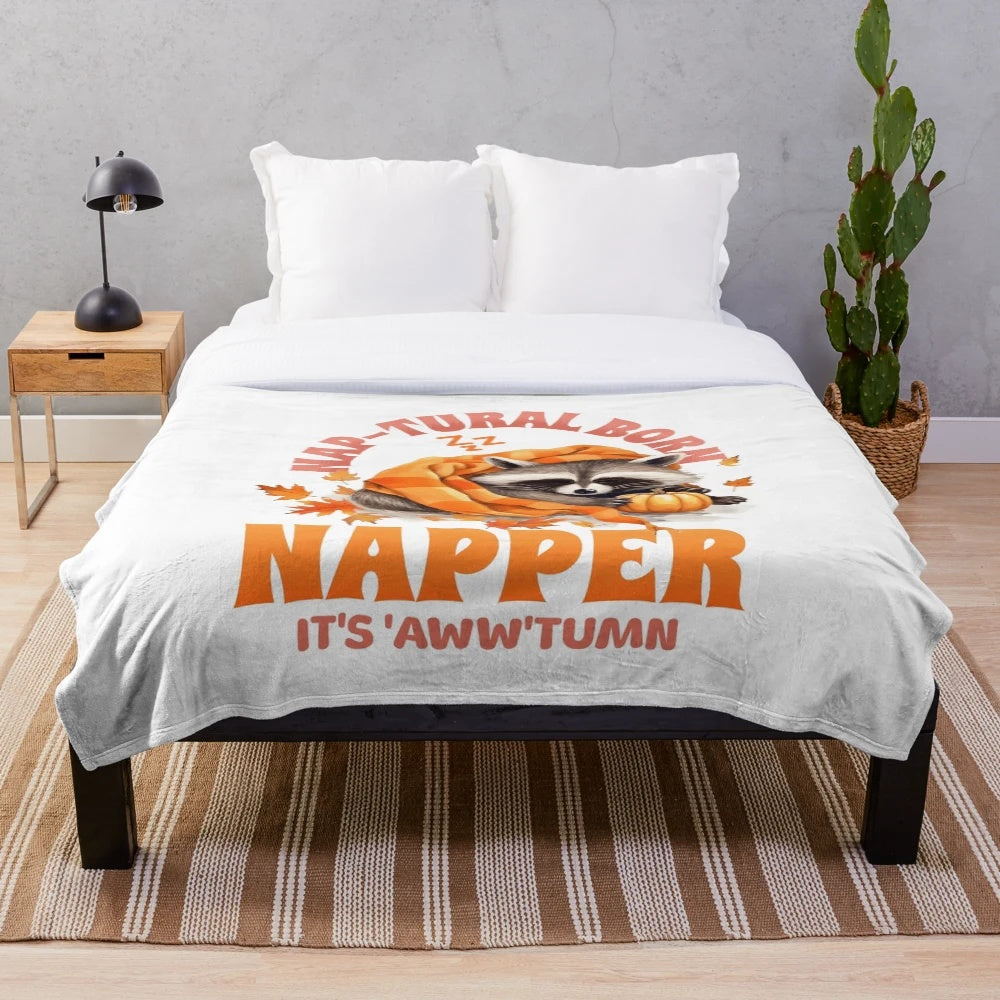 Soft and plush fall-themed blanket