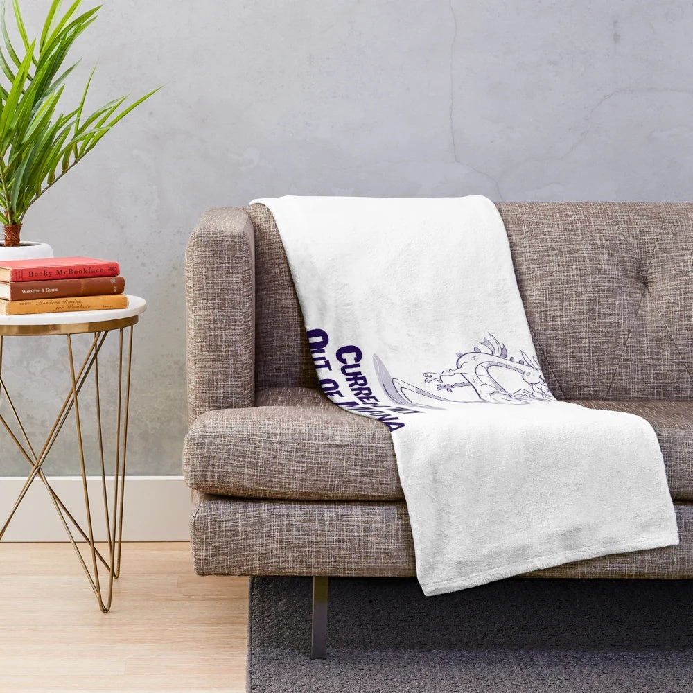 Plush blanket featuring a "Currently Out of Mana" design for gaming and fantasy fans