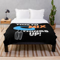 Soft and textured plush blanket with mixer and cooking graphics