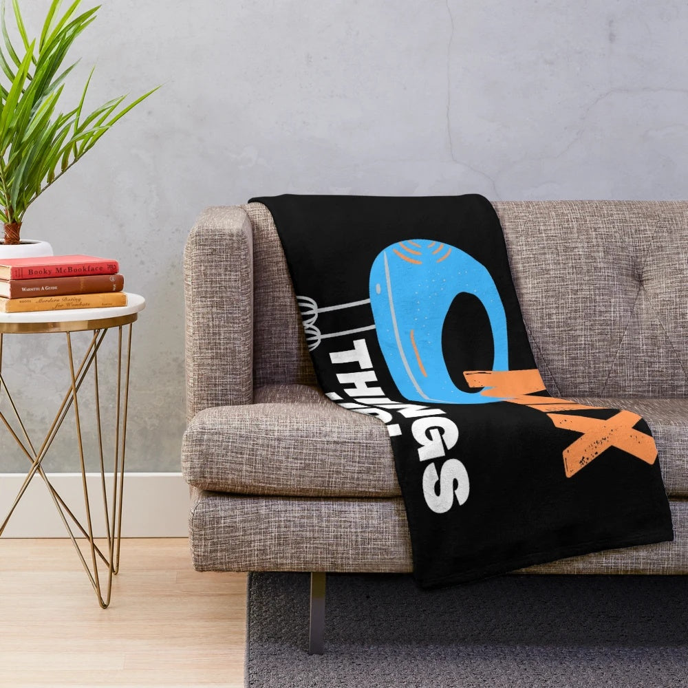 Soft and textured plush blanket with mixer and cooking graphics