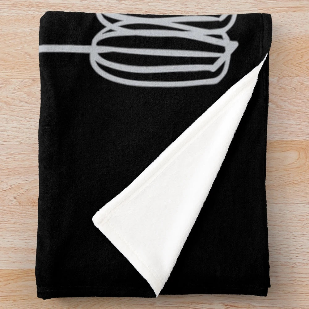 Soft and textured plush blanket with mixer and cooking graphics