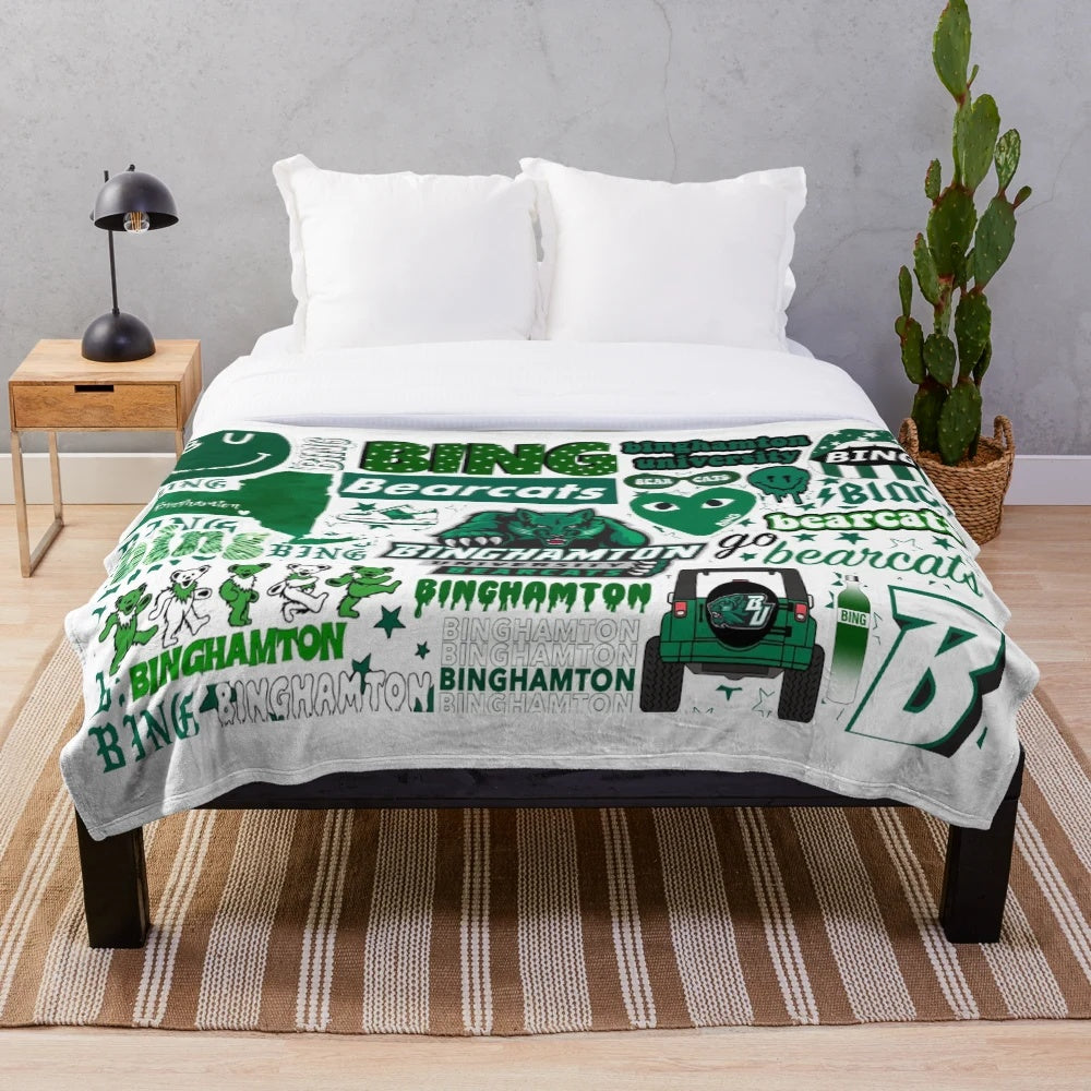 Binghamton University Bearcats plush throw blanket