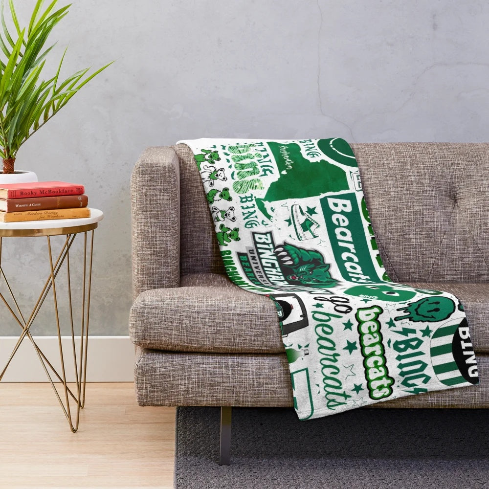 Binghamton University Bearcats plush throw blanket