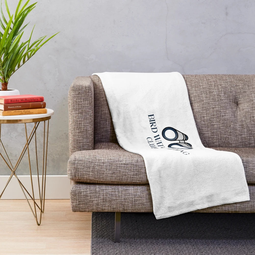 Plush blanket with a bird watching theme design