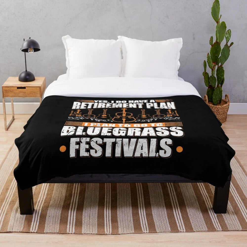 Soft and plush bluegrass-inspired blanket for music lovers and retirement festivities
