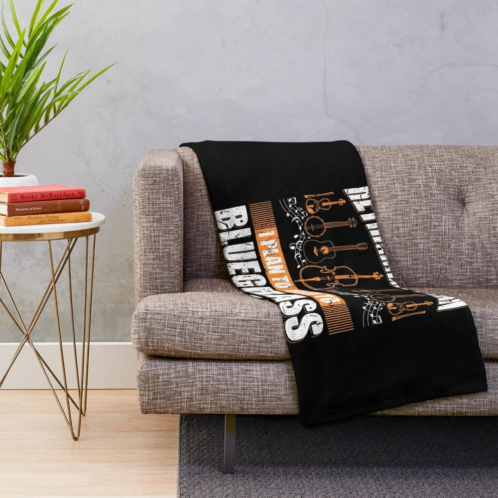 Soft and plush bluegrass-inspired blanket for music lovers and retirement festivities
