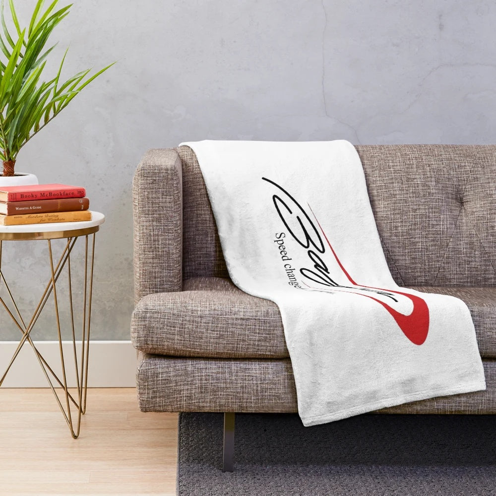 Plush boat-themed blanket with speed boat graphic
