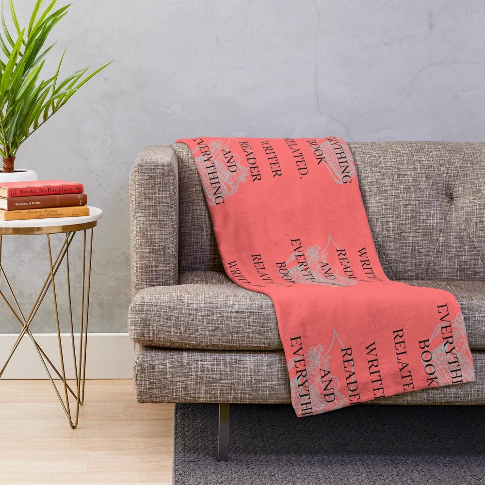 Plush blanket with book and writer design for book lovers