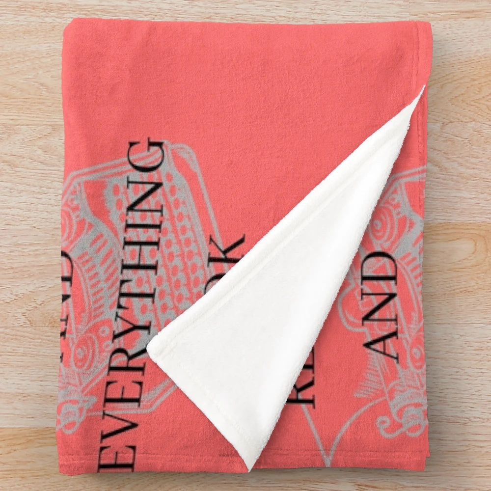 Plush blanket with book and writer design for book lovers