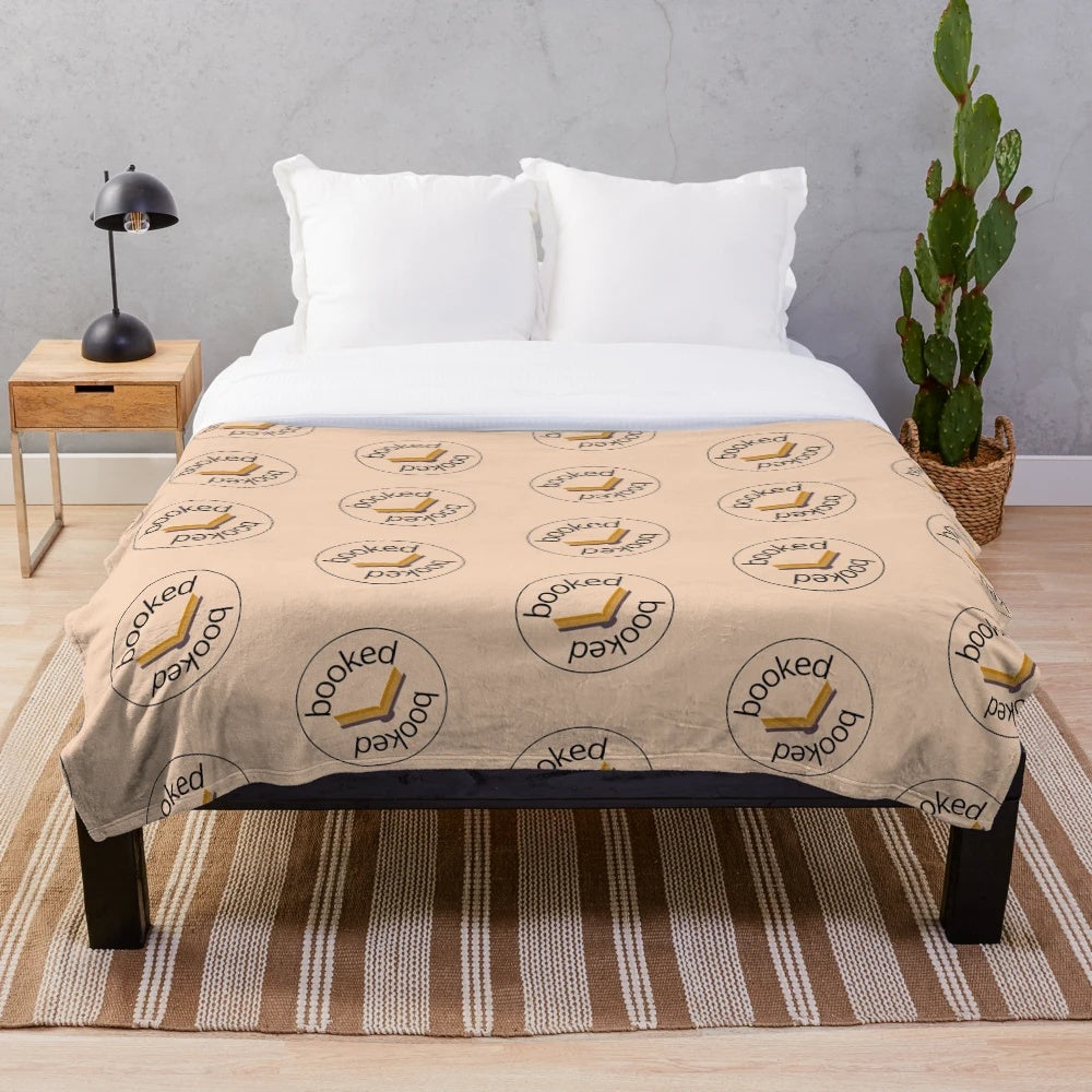 Cozy plush blanket with book lover design