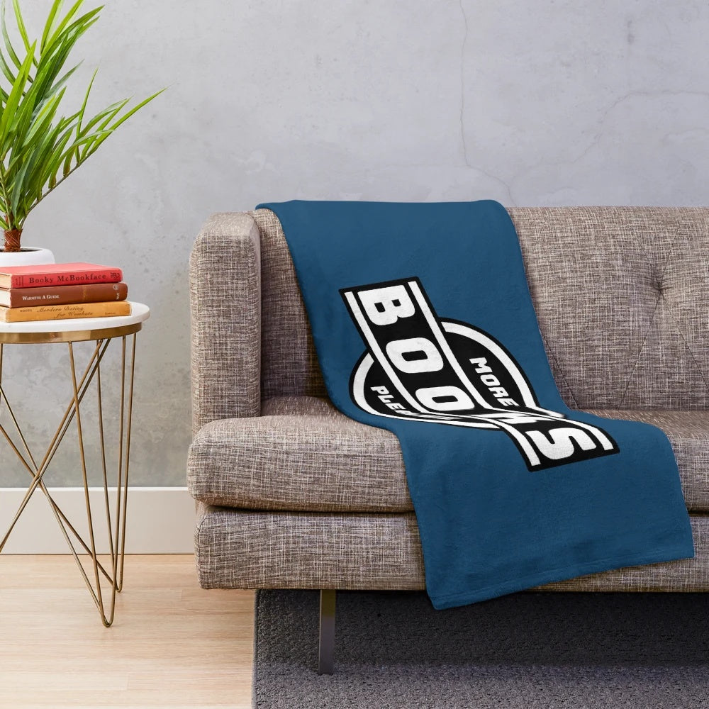 Cozy plush blanket featuring a monochrome book design for book lovers