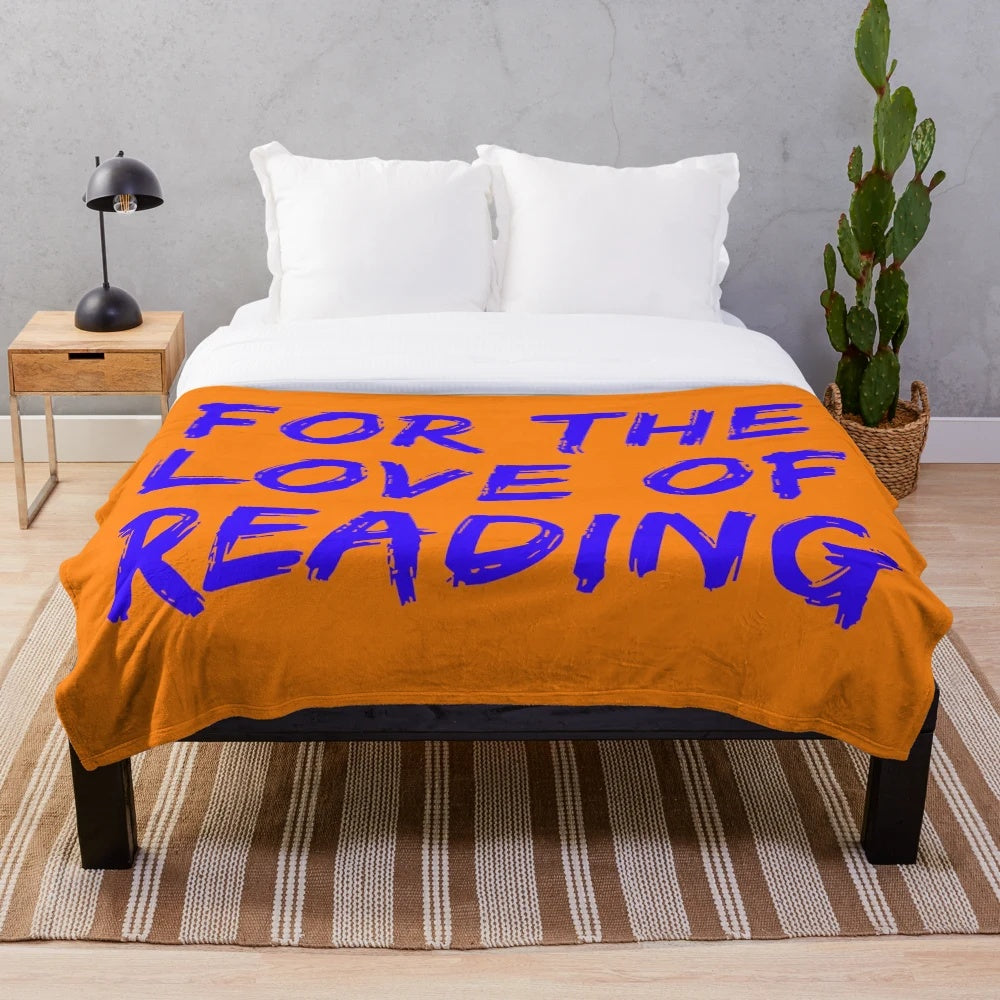 Cozy plush blanket with a book lover design