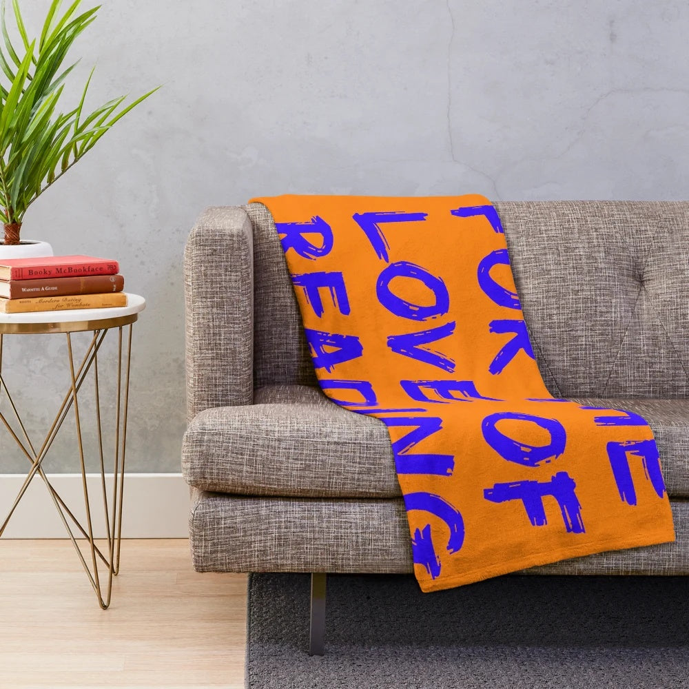 Cozy plush blanket with a book lover design