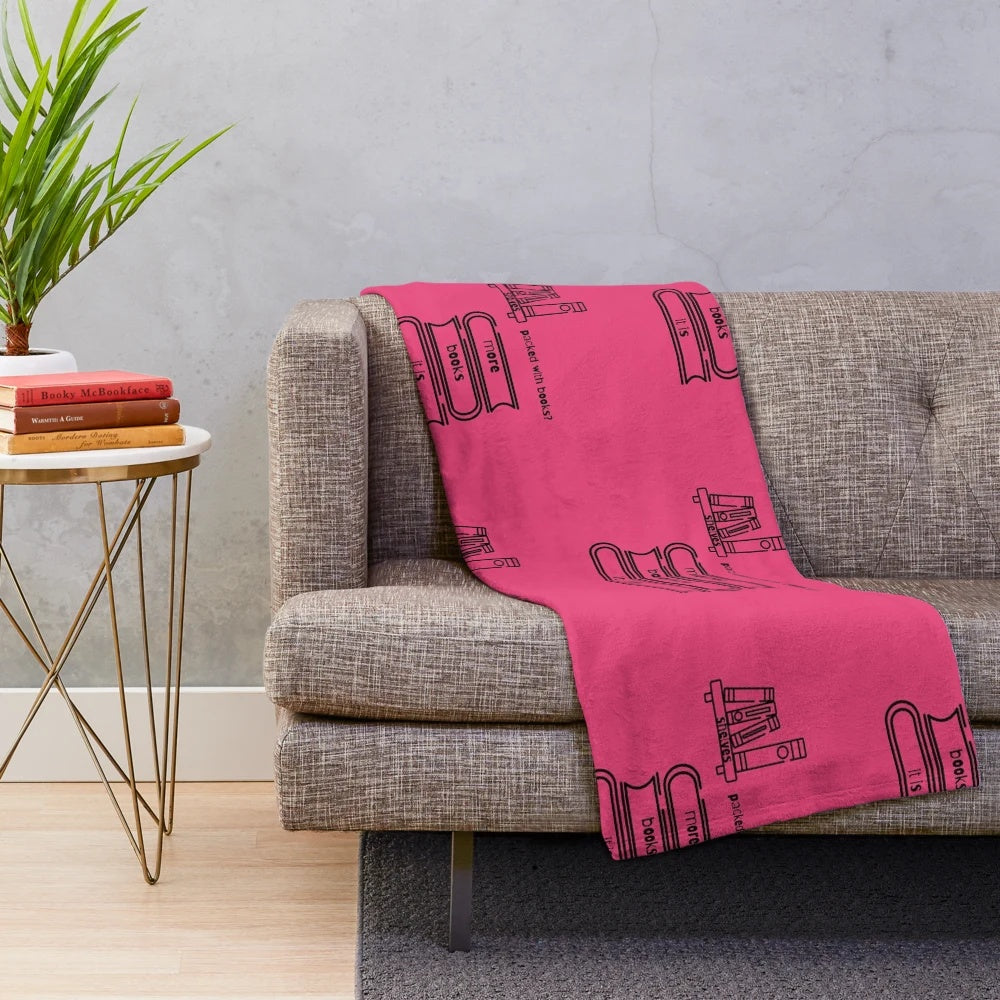 Soft plush blanket with book lover design
