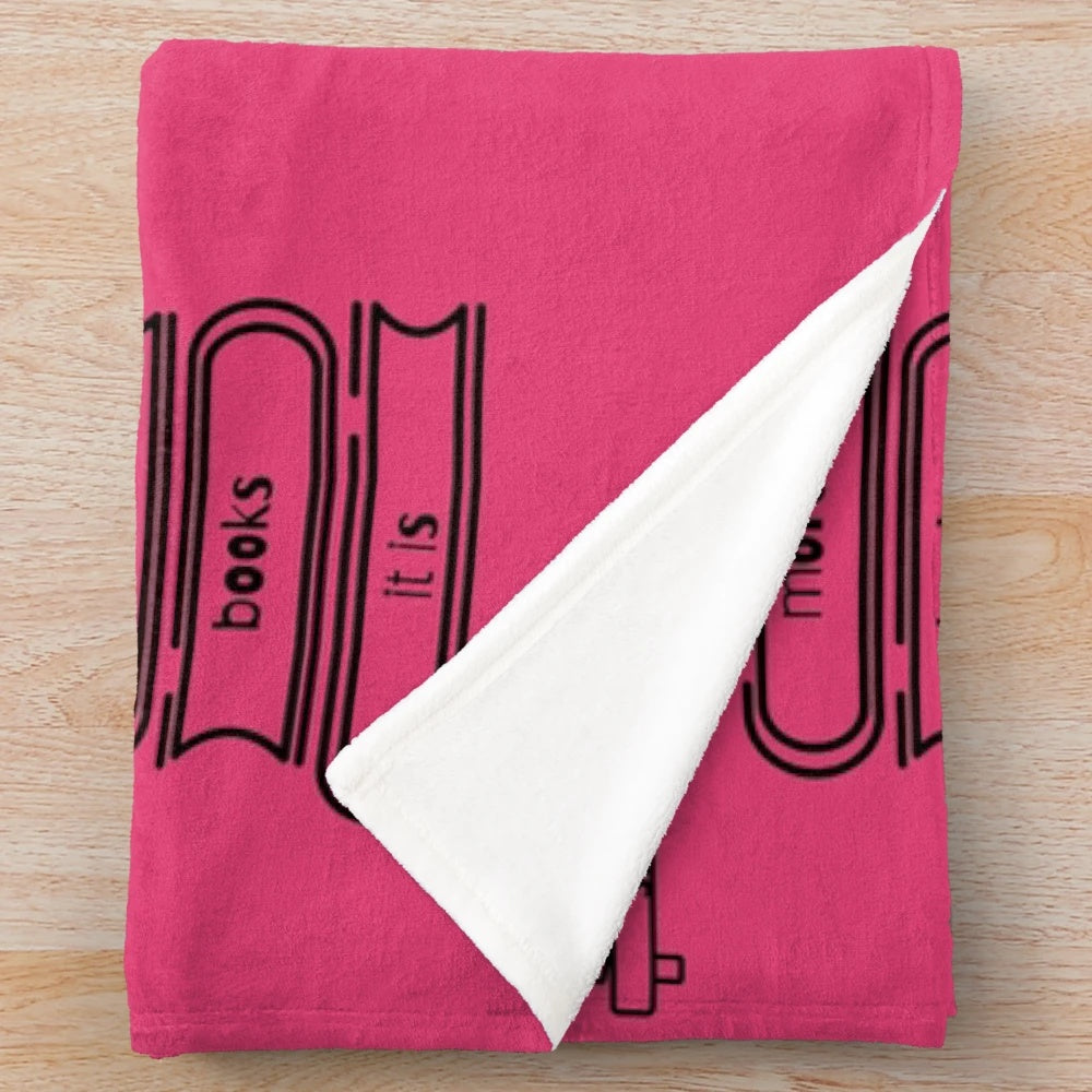 Soft plush blanket with book lover design