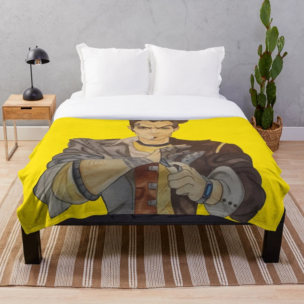 Handsome plush blanket featuring Borderlands characters