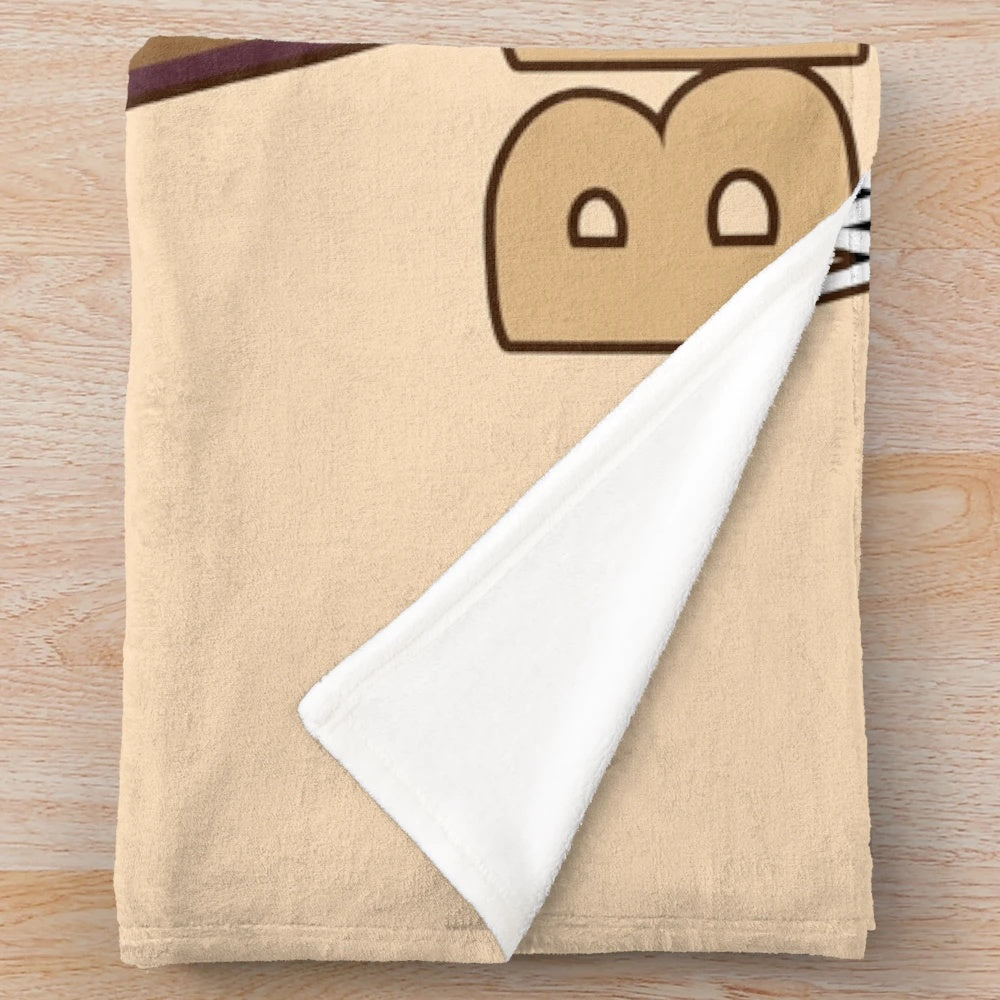 Soft and warm plush blanket with a "Just A Girl Who Loves Bread" design, perfect for bread lovers.