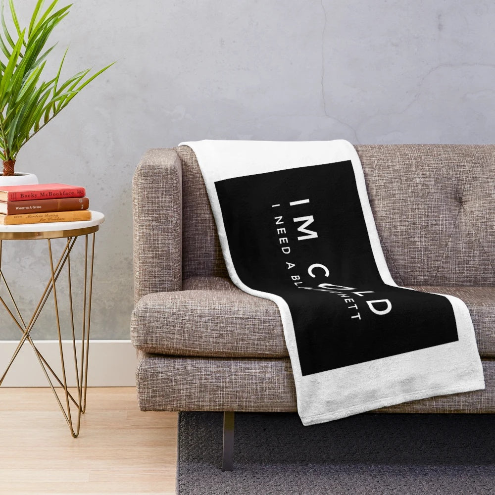Plush blanket with Cate Blanchett inspired design