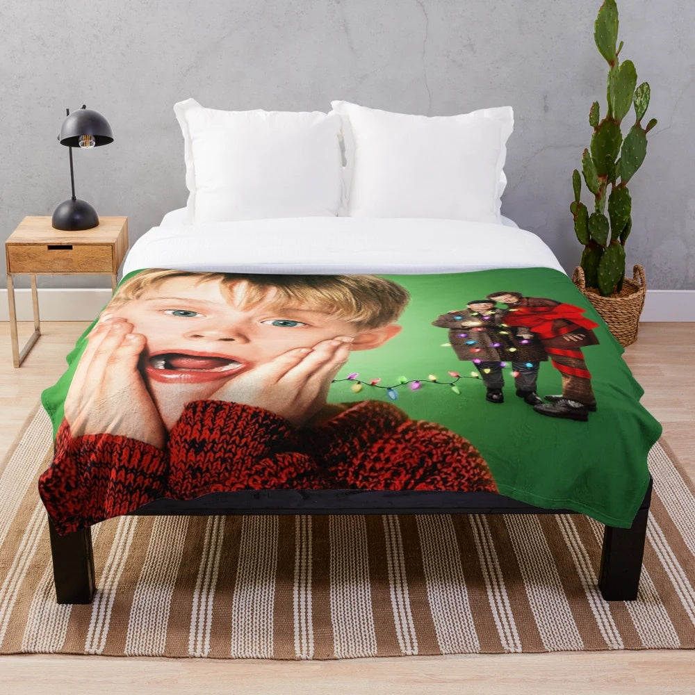Soft and plush blanket with a Christmas design