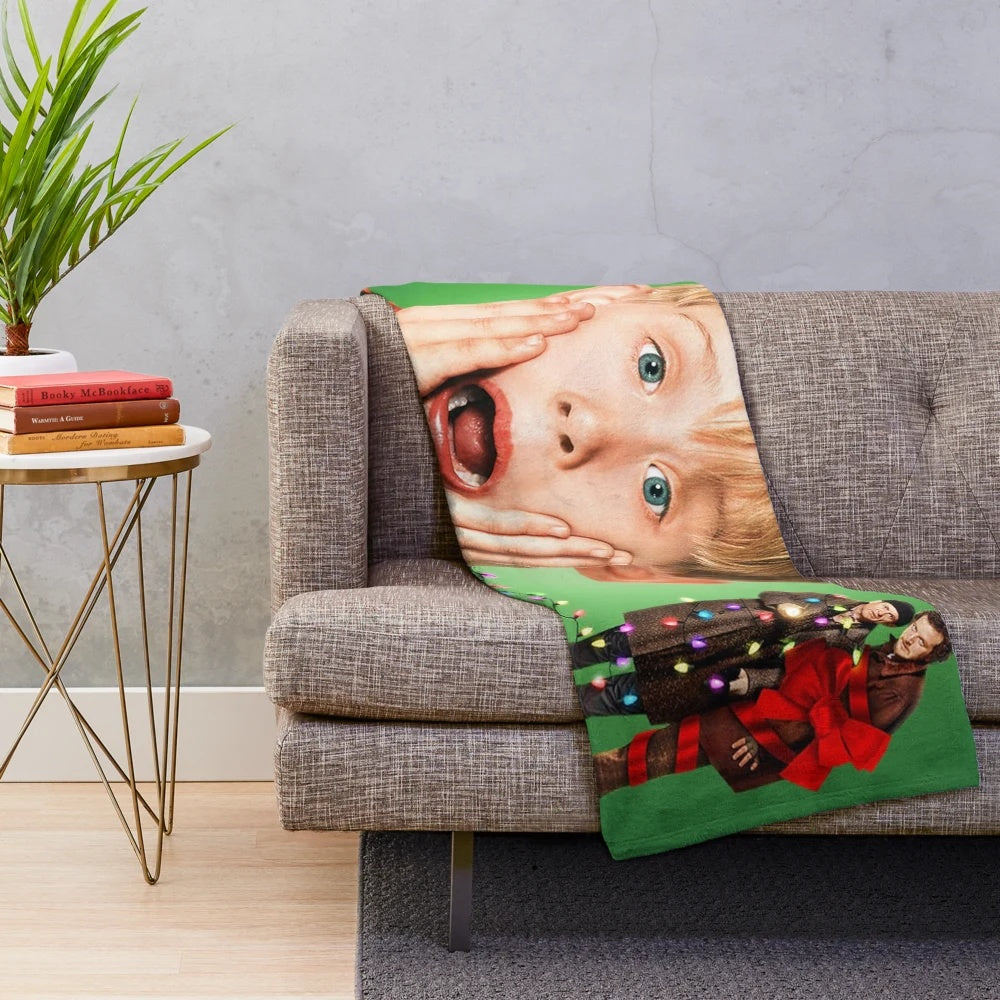 Soft and plush blanket with a Christmas design