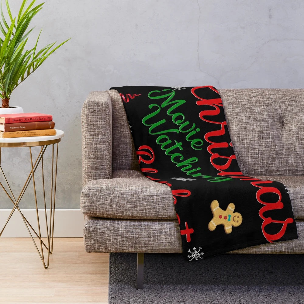 Plush blanket with cozy design for enjoying Christmas movies