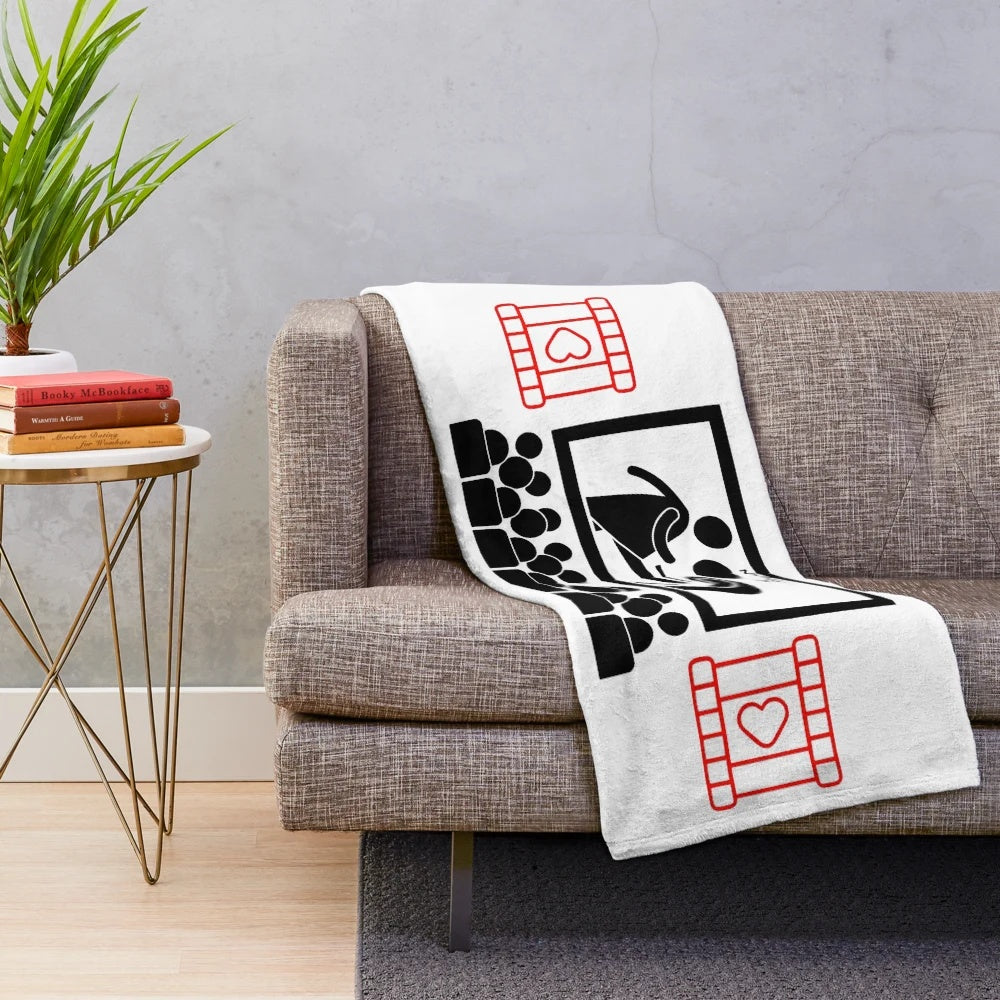 Cinephile-themed plush blanket for movie lovers