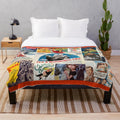 Plush blanket featuring classic Christmas movie scenes and characters