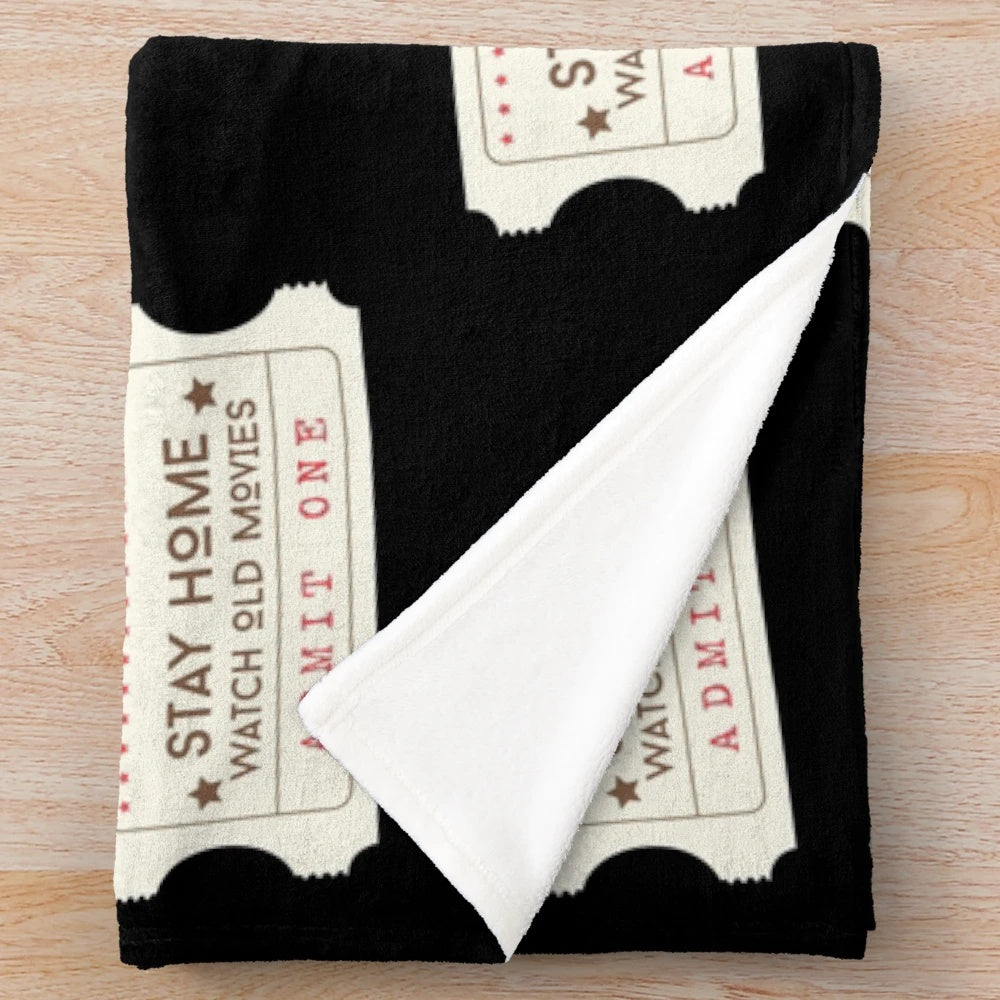 Plush blanket featuring vintage movie theater design