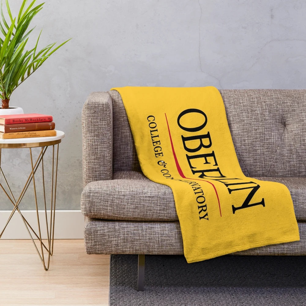 Oberlin College plush blanket with soft, comfortable material