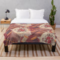 Cozy plush blanket with patterns for knitting, crocheting, embroidery, and sewing enthusiasts