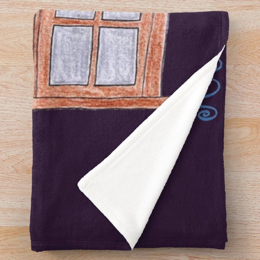 Purple plush blanket with "Just One More Stitch!" design, perfect for sewing, stitching, and craft enthusiasts.
