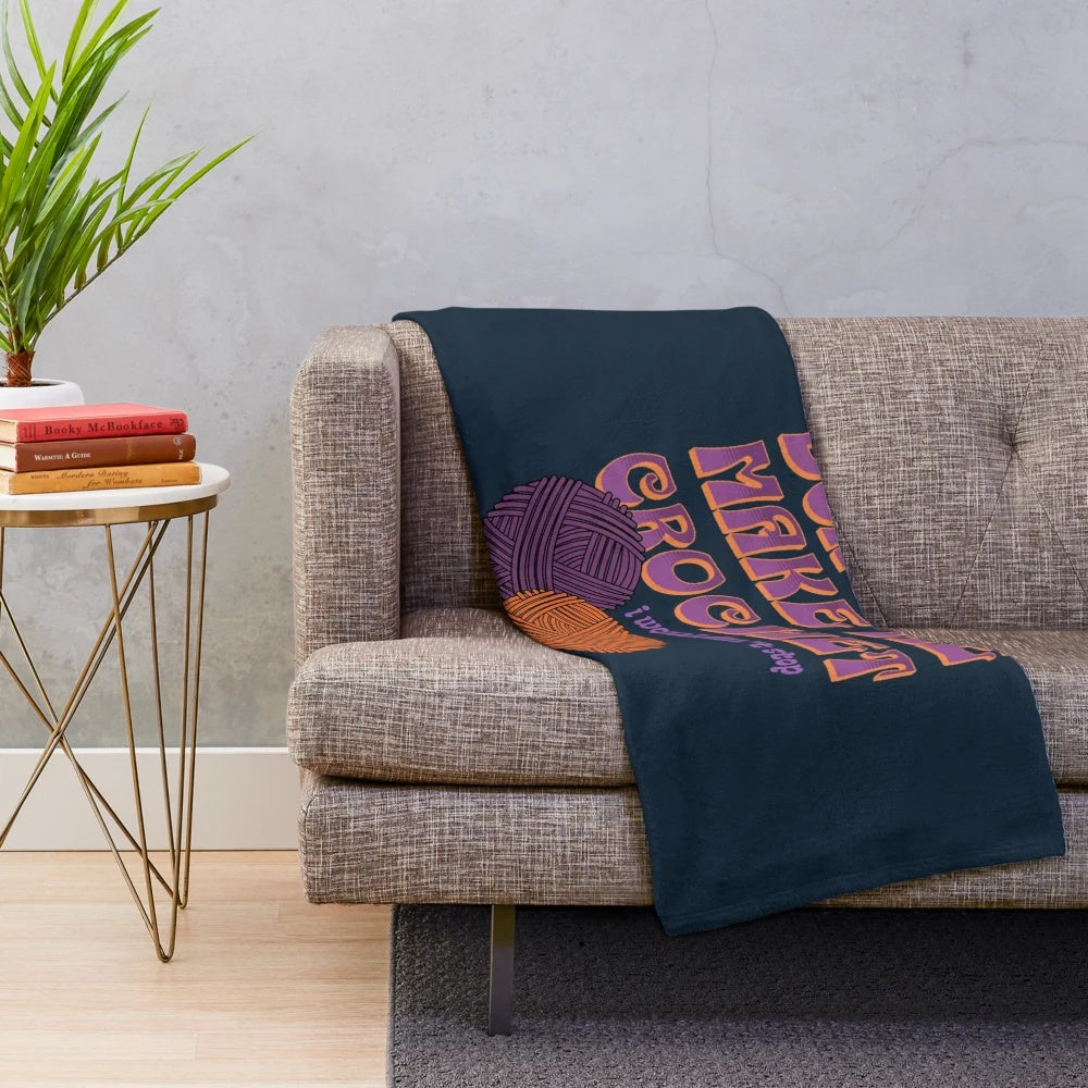 Plush crochet-inspired blanket for cozy autumn and winter decor