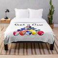 Soft, plush blanket featuring a cue design for snooker and billiards enthusiasts