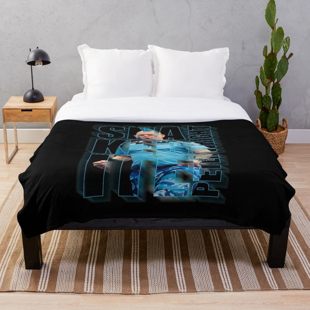 Cozy plush blanket featuring the darts player Peter Wright