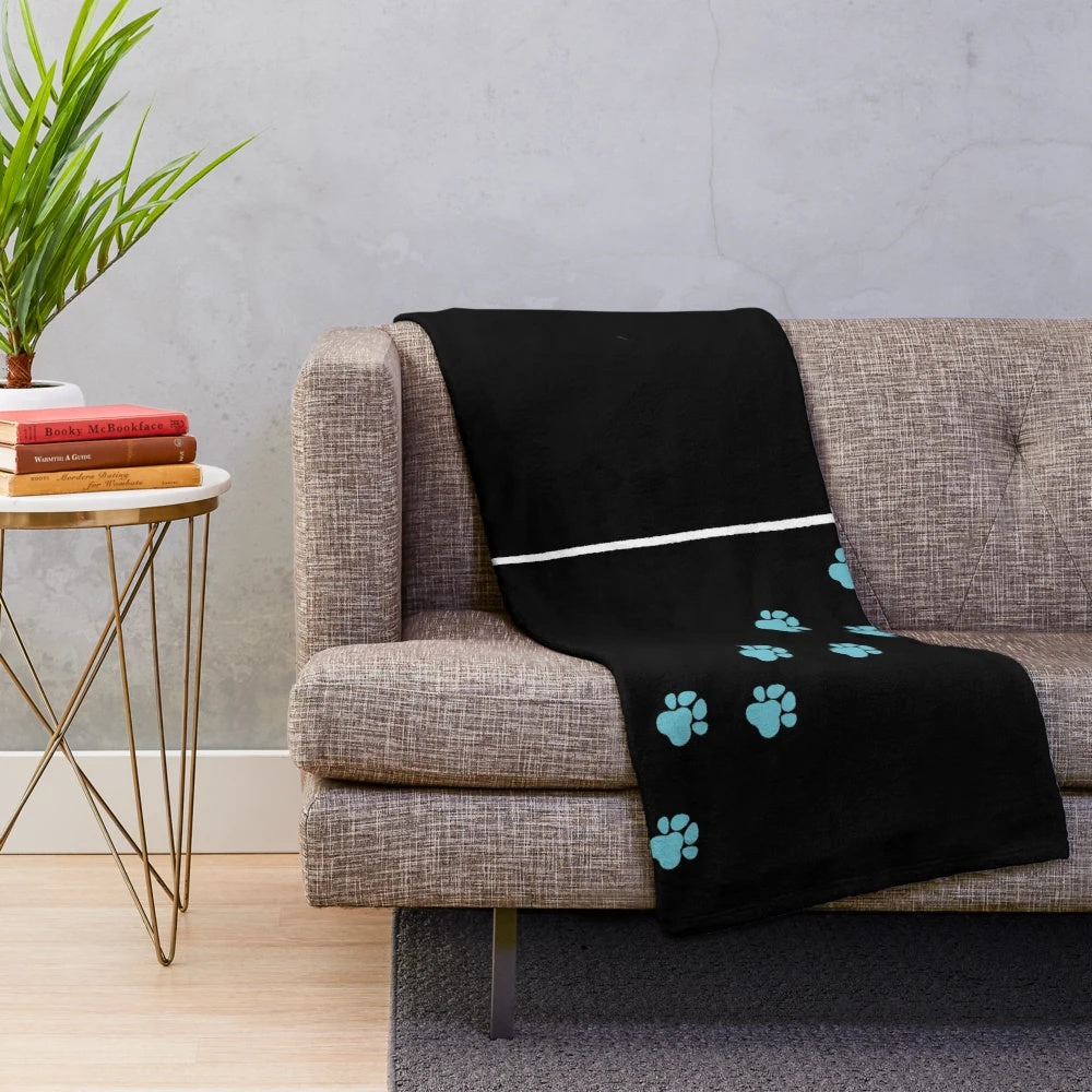 Soft and plush blue and black dog blanket