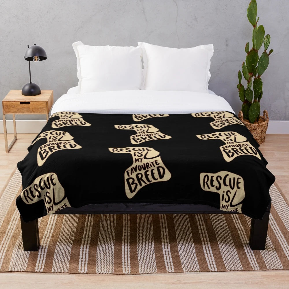Rescue Dog Plush Blanket for Dog Lovers and Pit Bull Owners