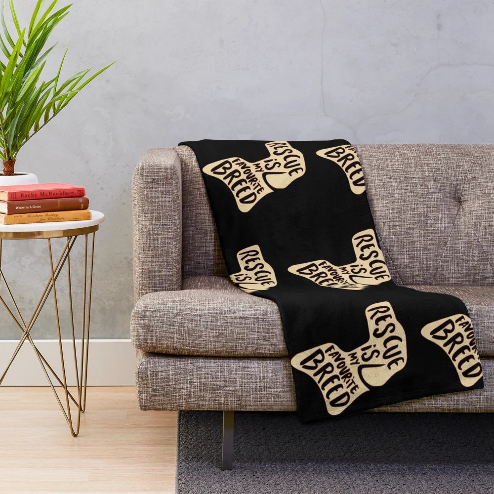 Rescue Dog Plush Blanket for Dog Lovers and Pit Bull Owners