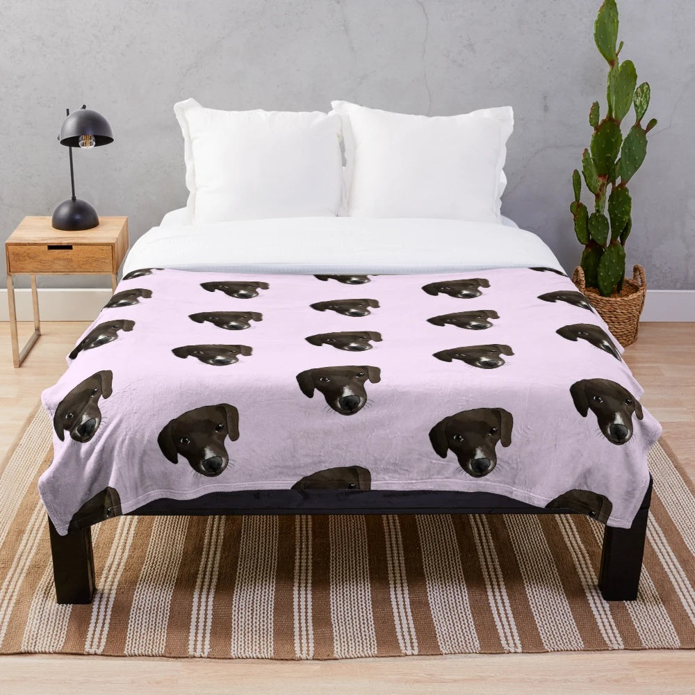 Soft and Cuddly Plush Blanket with Cute Dog Design