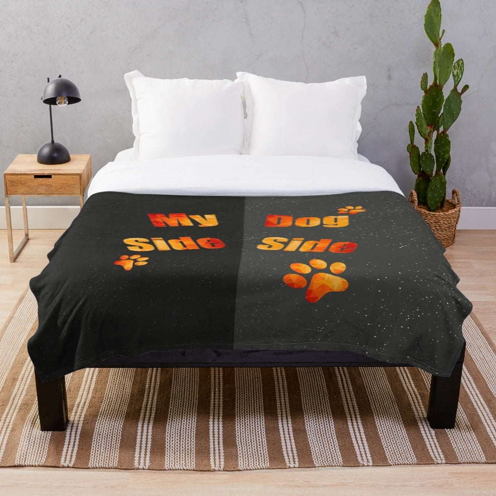 Colorful plush blanket for dogs and dog owners